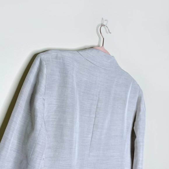 ⚡️SOLD⚡️ dvf diane von furstenberg grey linen-blend school boy blazer - size 8 - Picture 6 of 9